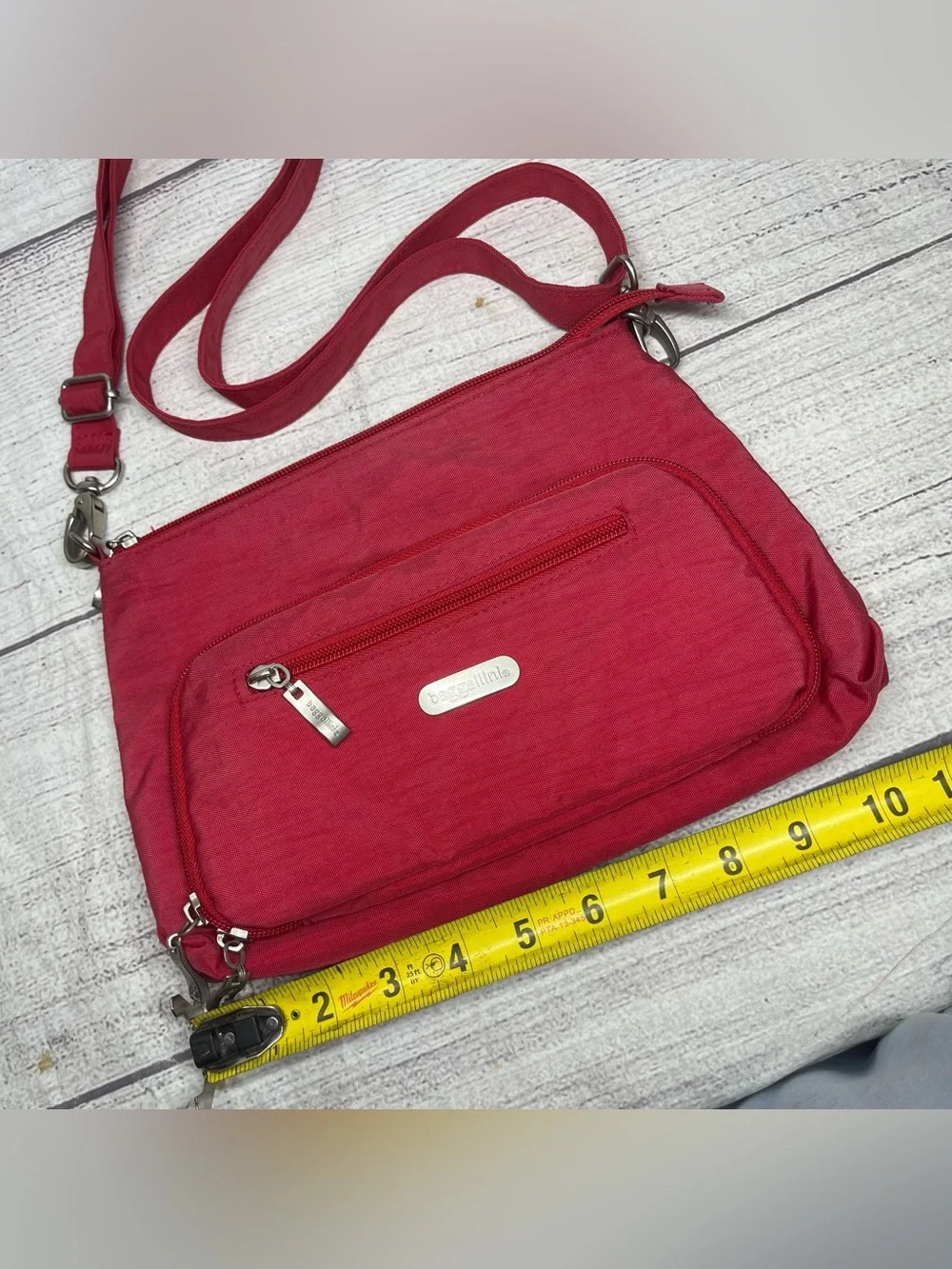 Baggallini Red Nylon Travel Crossbody Organizer Small Crossbody Travel Ba